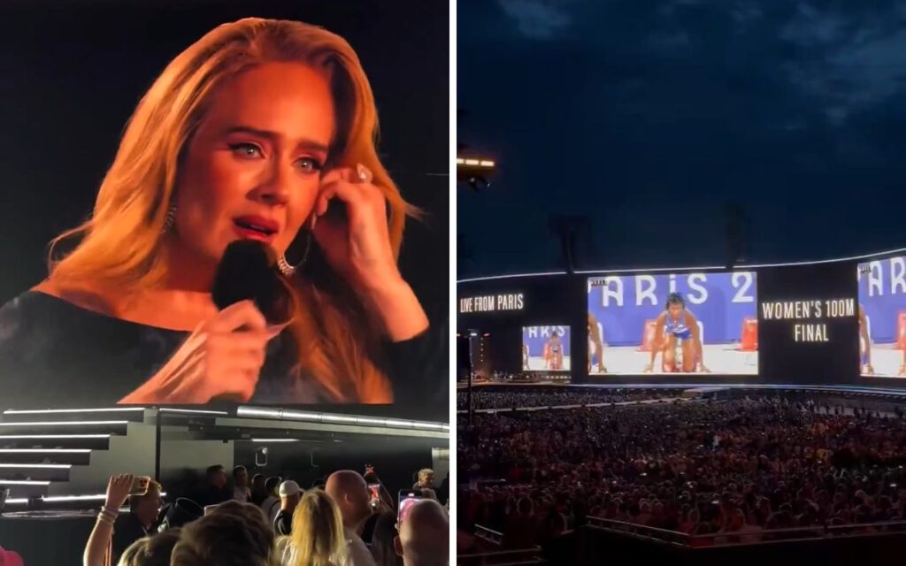 Adele interrompe show para assistir final dos 100m feminino nas Olimpíadas