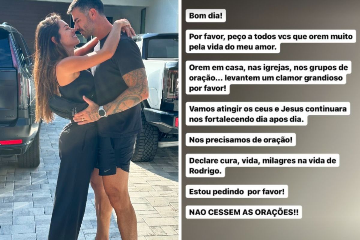 Adriana Sant'Anna pede orações a Rodrigão