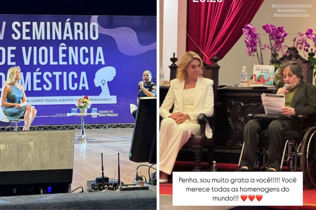 Ana Hickmann participou de evento sobre violência doméstica