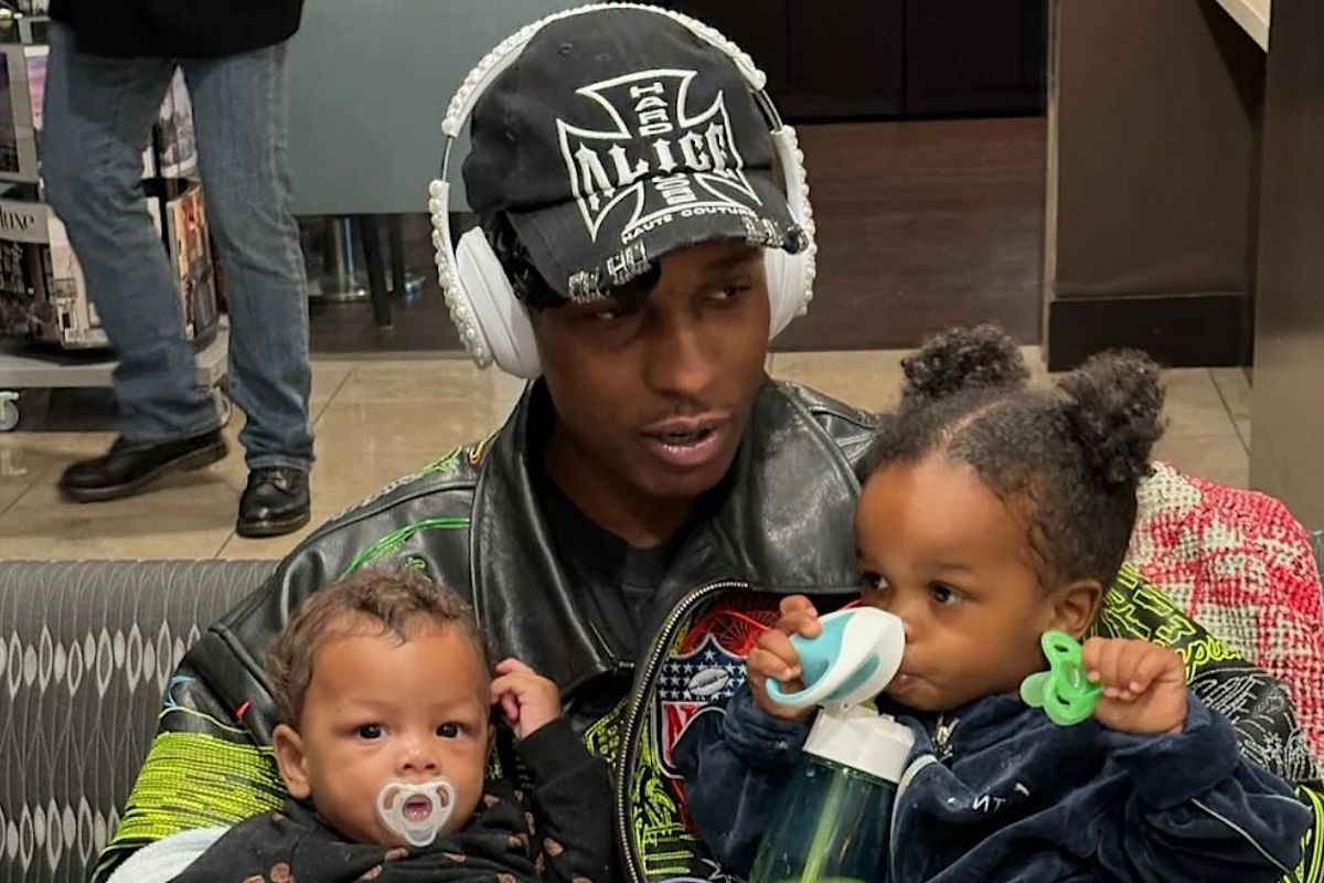 A$AP Rocky com os filhos Riot e RZA