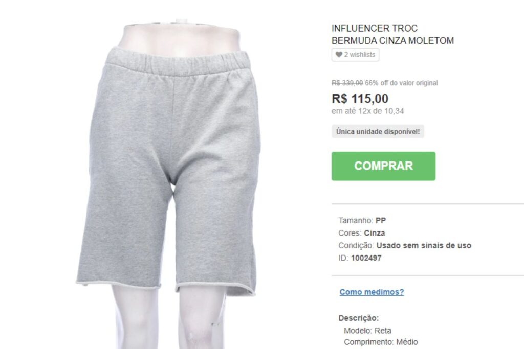 Short moletom de Bruna Marquezine é o item mais barato