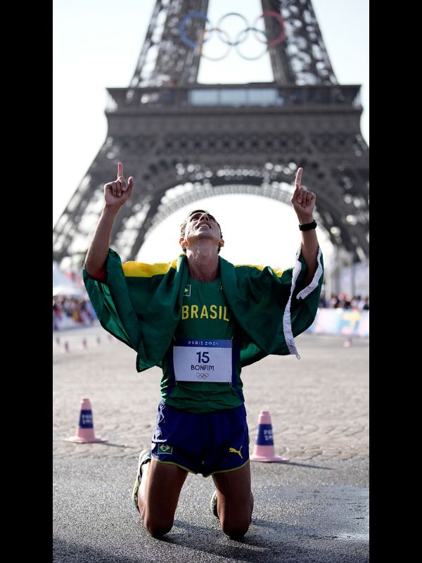 Caio Bonfim, medalha de prata na marcha atlética, em Paris 2024 – Foto:Alexandre LoureiroCOB