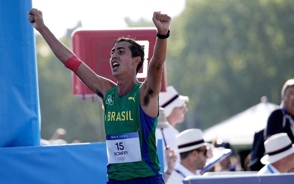 Caio Bonfim, medalha de prata na marcha atlética, em Paris 2024 – Foto:Alexandre LoureiroCOB