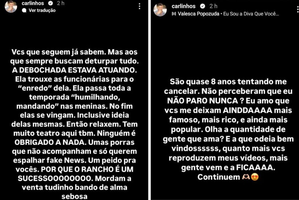 Influenciador fez pronunciamento