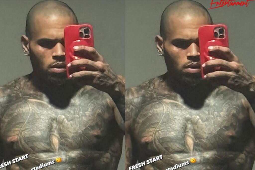 Chris Brown aparece com o cabelo raspado