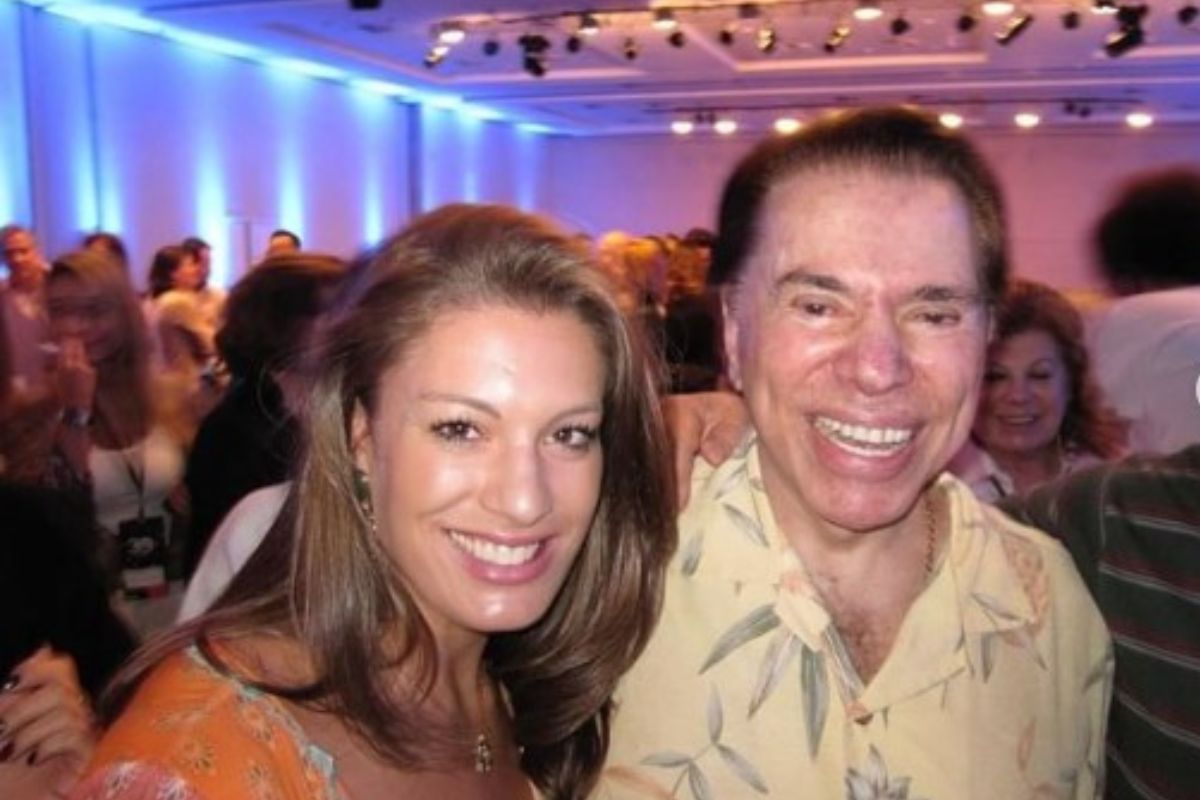 Elaine Mickely e Silvio Santos