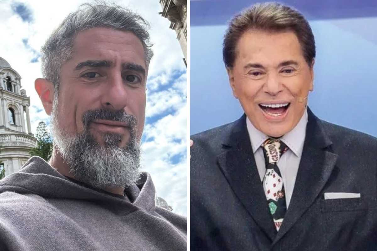 fotomontagem de marcos mion e silvio santos