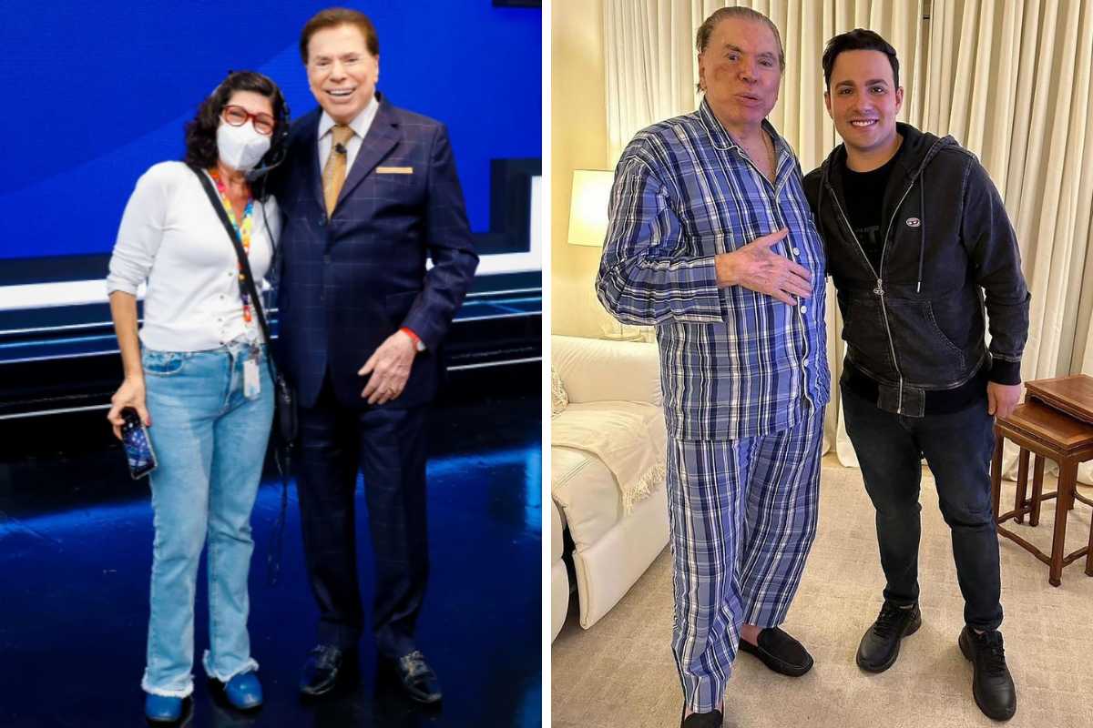 fotomontagem de sobrinha e genro com silvio santos