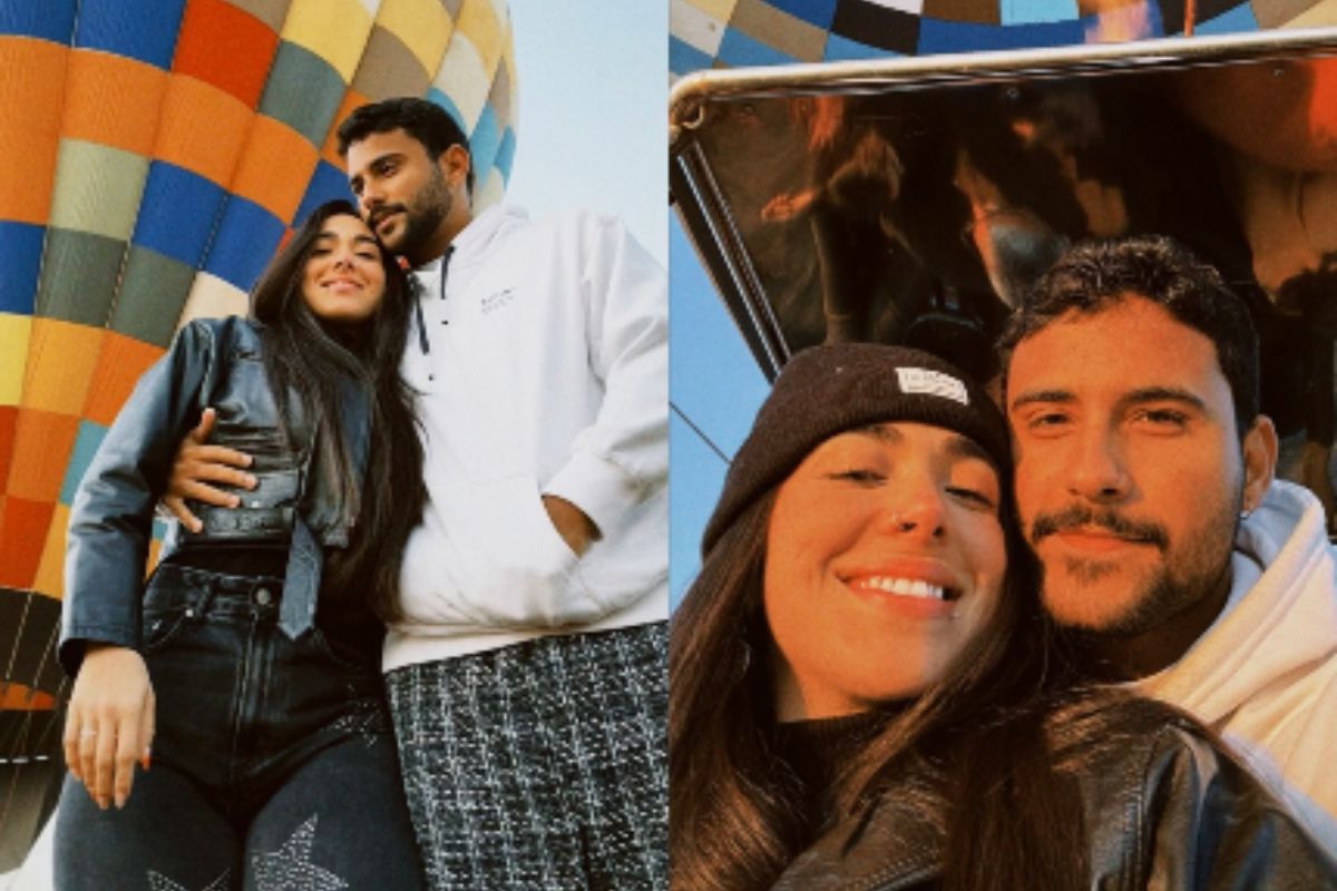 giovanna lima e lucas pizane posando juntos após pedido de namoro no balão