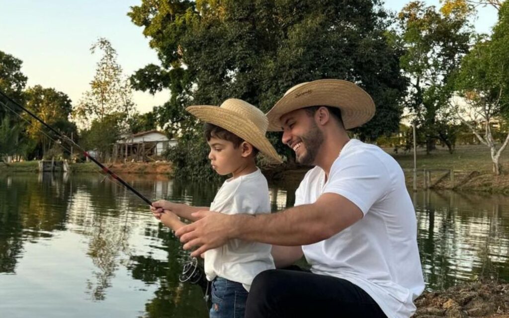 Murilo Huff e o filho Léo