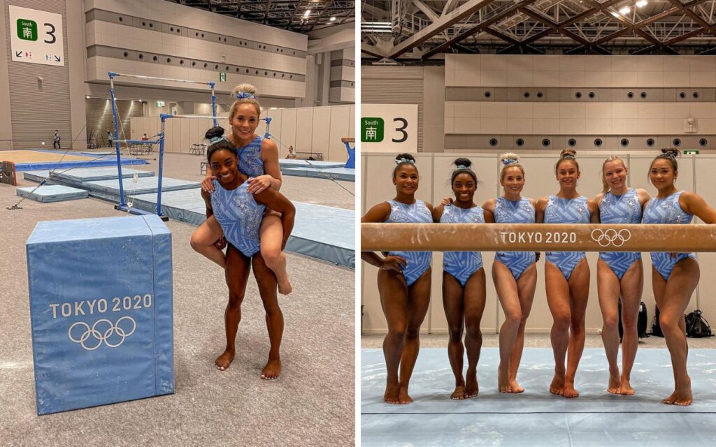 MyKayla Skinner, Simone Biles e equipe olímpica EUA Tokio 2020