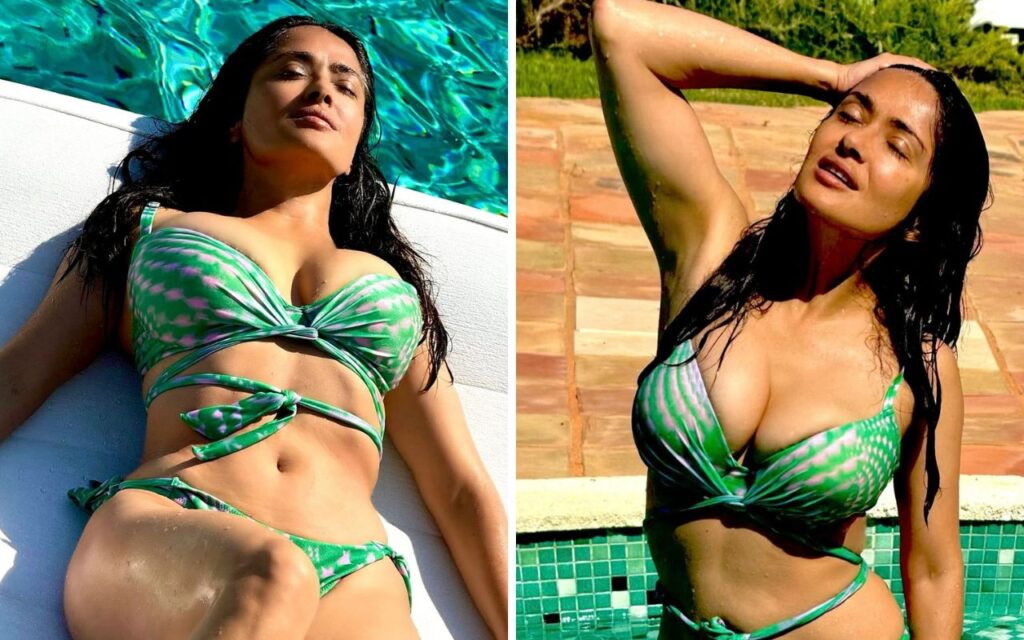 Salma Hayek na piscina