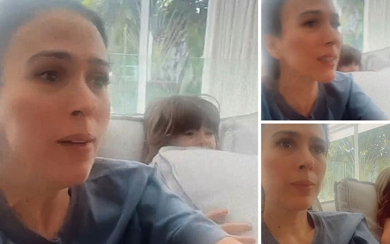 Tatá Werneck reza e torce por Rebeca Andrade ao lado da filha Clara Maria