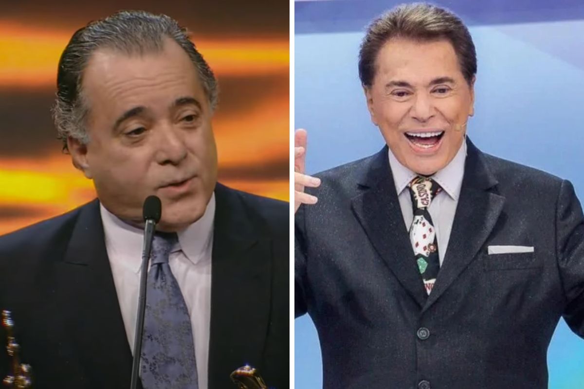 Tony Ramos e Silvio Santos no Troféu Imprensa