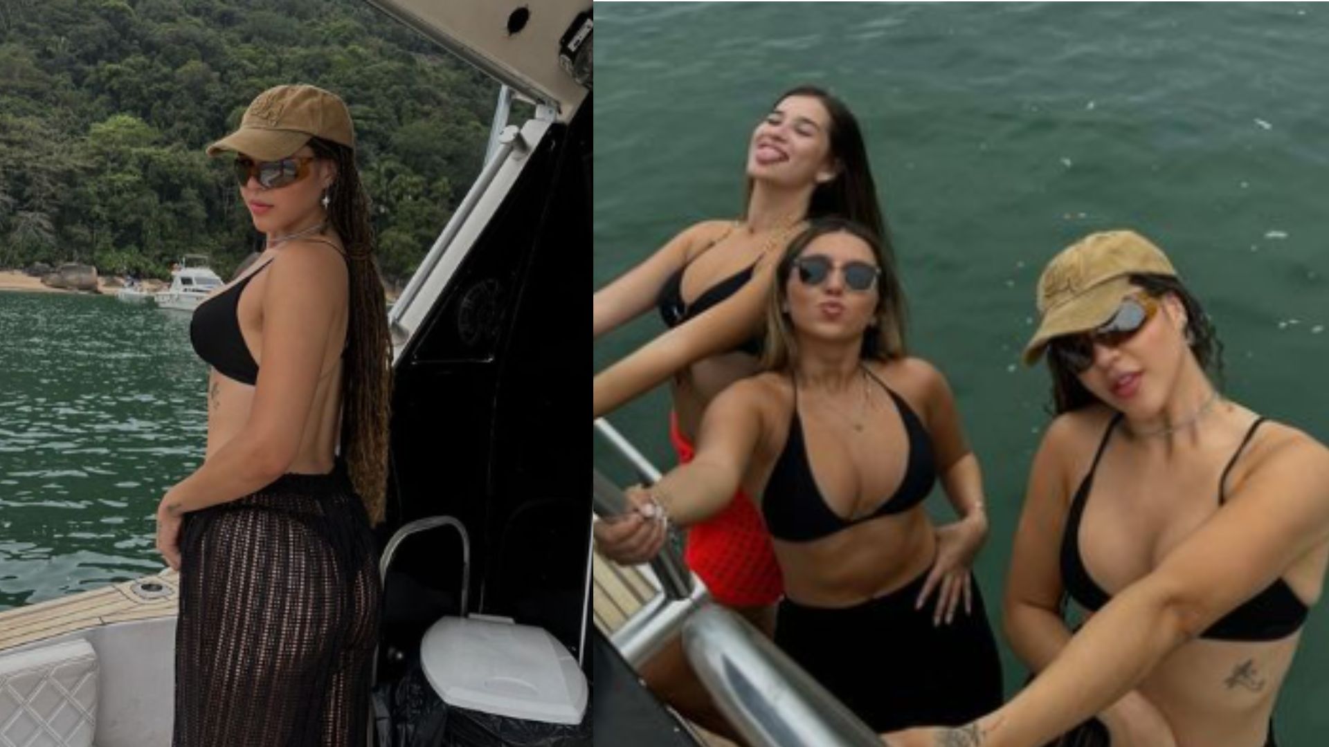 Aysha Benelli curte dia de iate com amigas