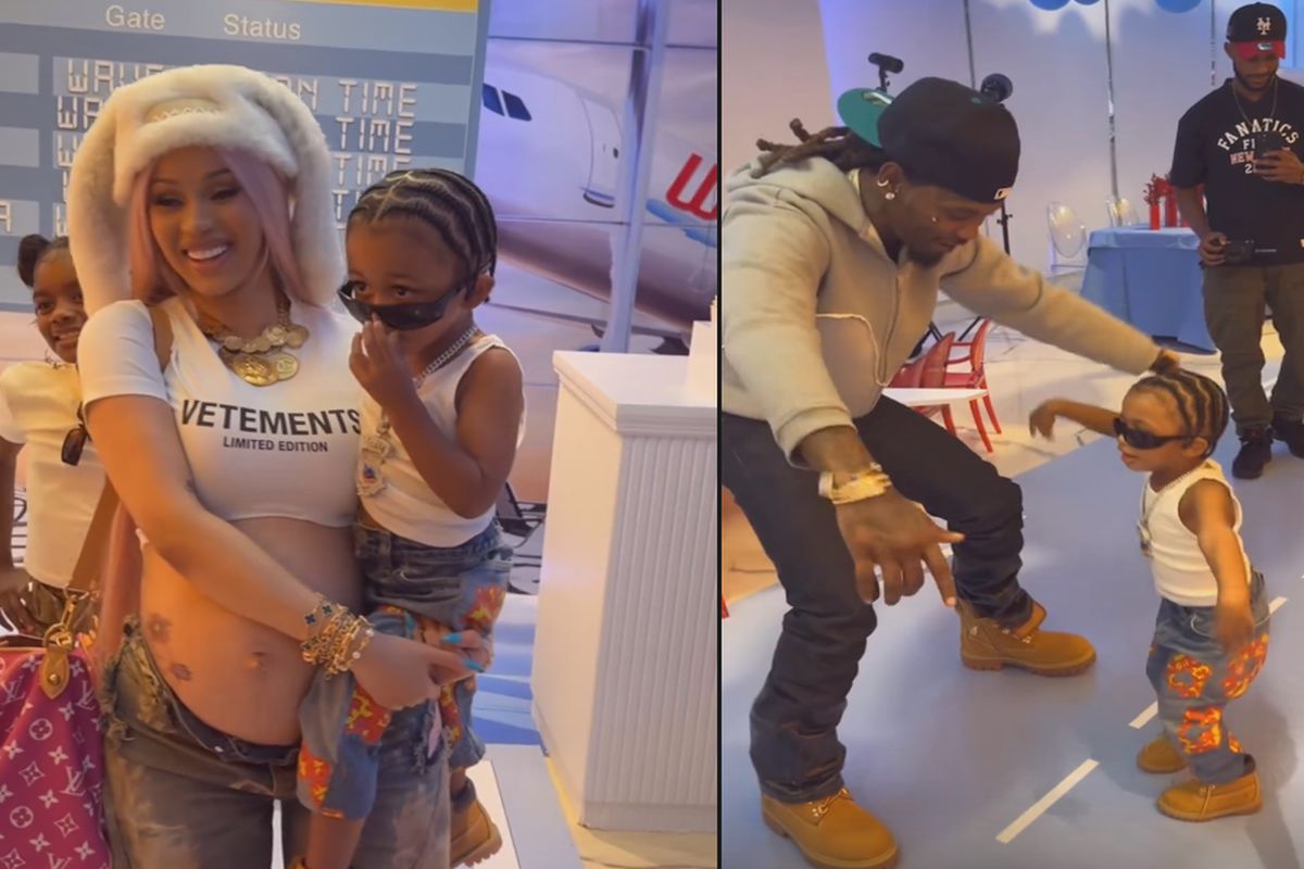 Cardi B e Offset com o filho Wave