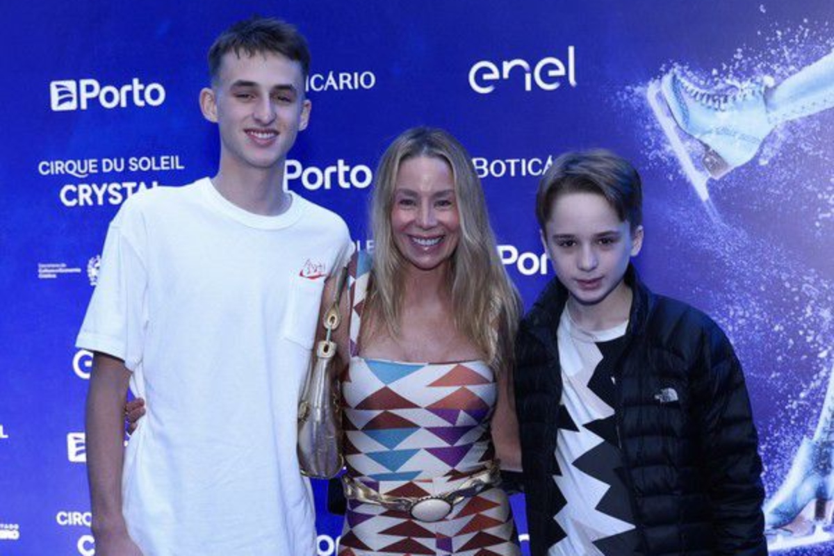 Daniele Winits e os dois filhos