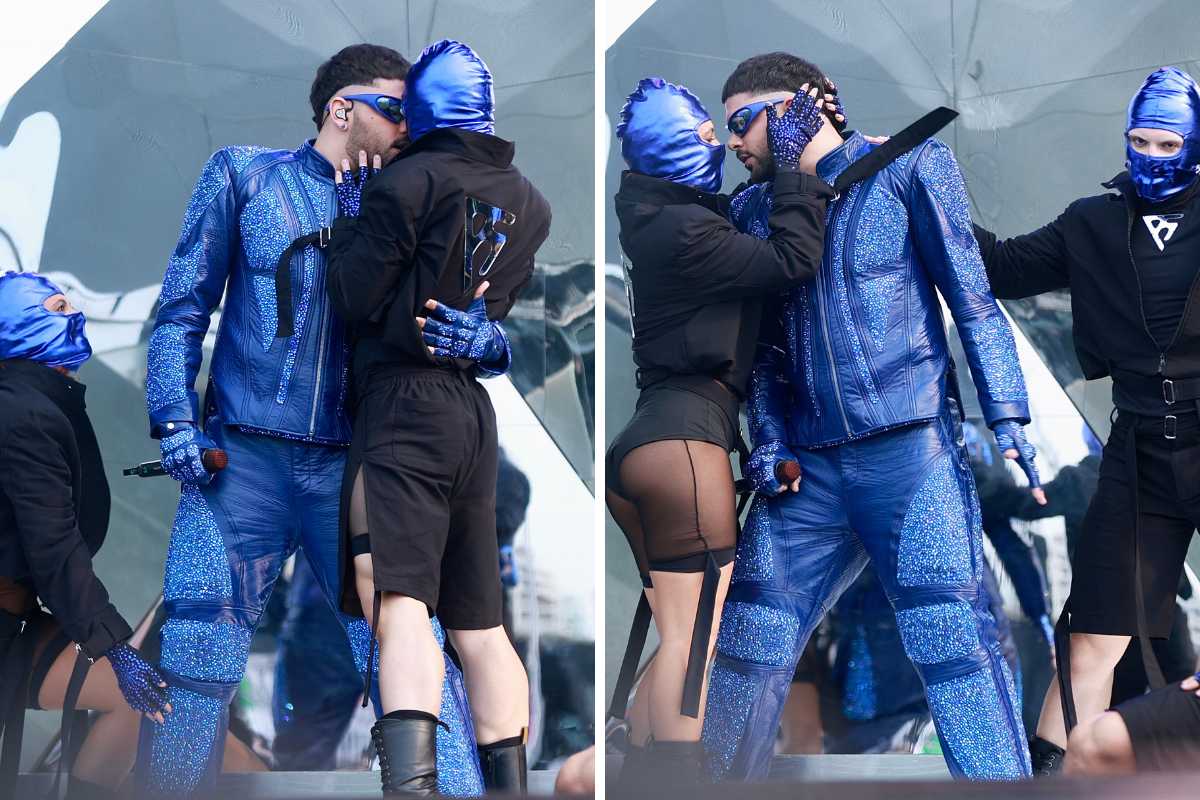 Pedro Sampaio quase beijando dançarinos em show no Rock in Rio