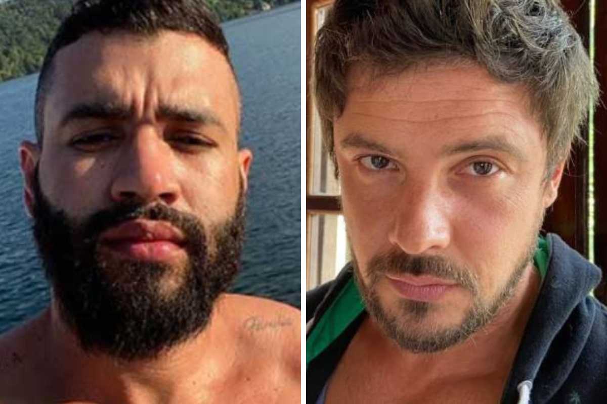 fotomontagem de selfies de gusttavo lima e sergio guize