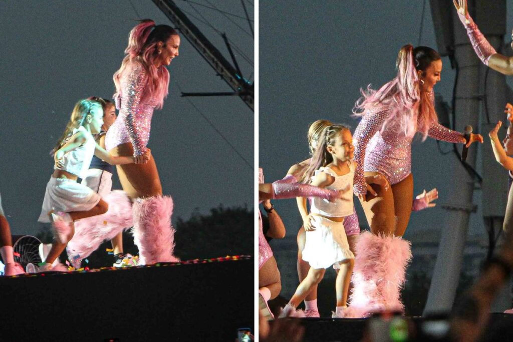 Ivete Sangalo com as gêmeas no palco do Rock in Rio