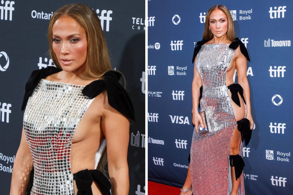 Jennifer Lopez com vestido arrasador