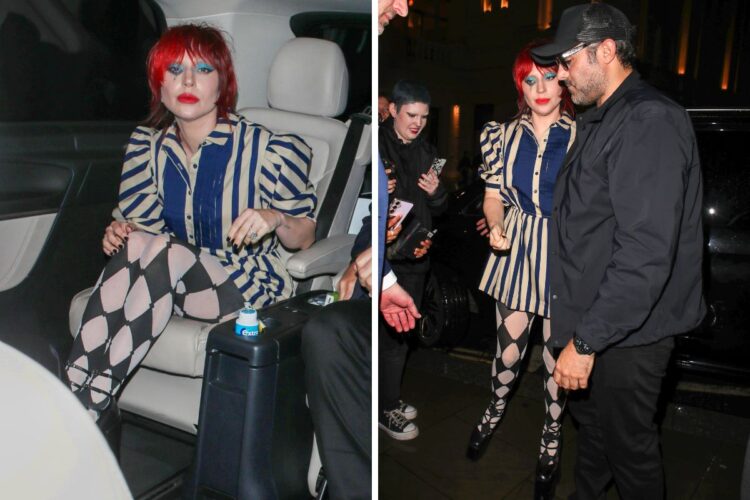 Lady Gaga como Harley Quinn e o marido Michael Polnasky