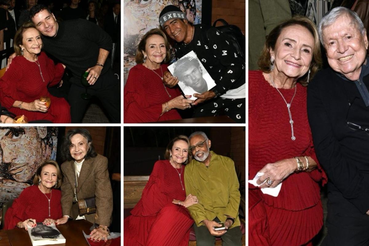 Lucinha Araújo e famosos no lançamento dos livros sobre Cazuza