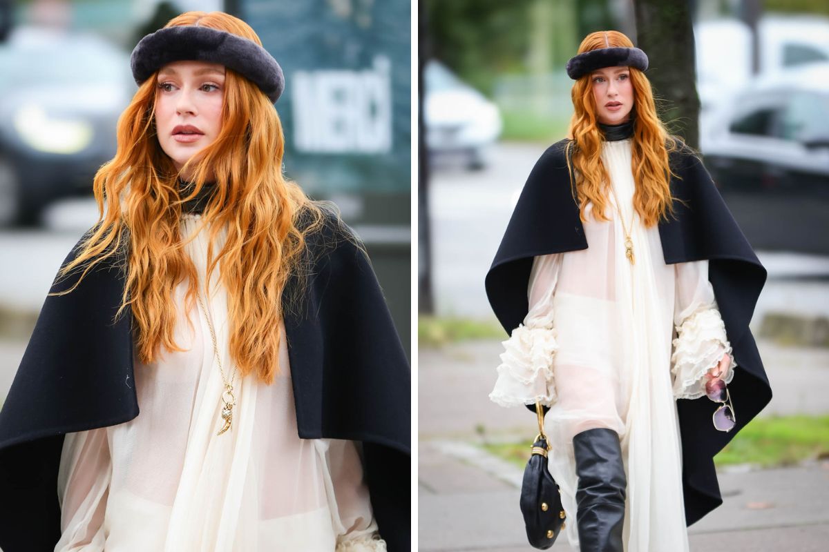 Marina Ruy Barbosa brilhou com look para o desfile da grife Chloé