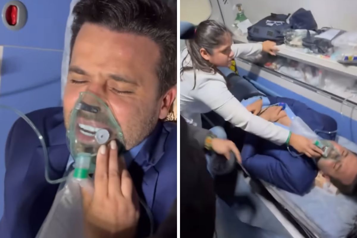 Pablo Marçal em ambulância após levar cadeirada de Datena