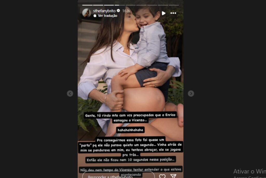 Sthefany Brito explicando situação entre os filhos