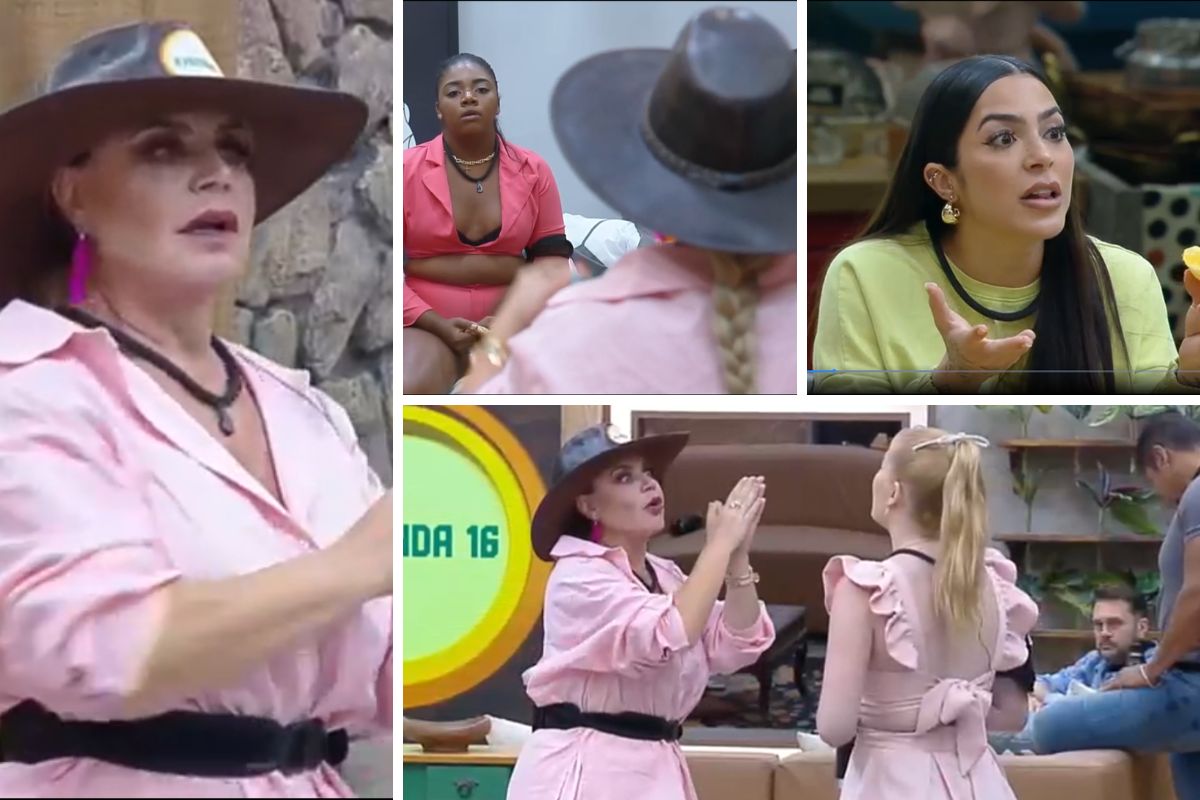 Flor, Raquel, Luana e Júlia em discussão