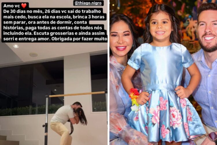 Maíra Cardi exlata o marido na criação da filha, Sophia