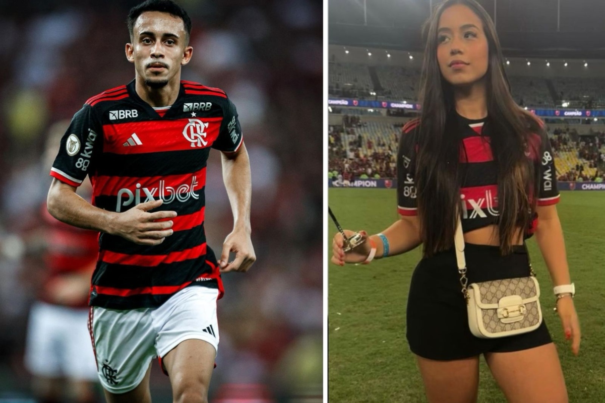 Matheus Gonçalves, do Flamengo, e a namorada, Duda Britto