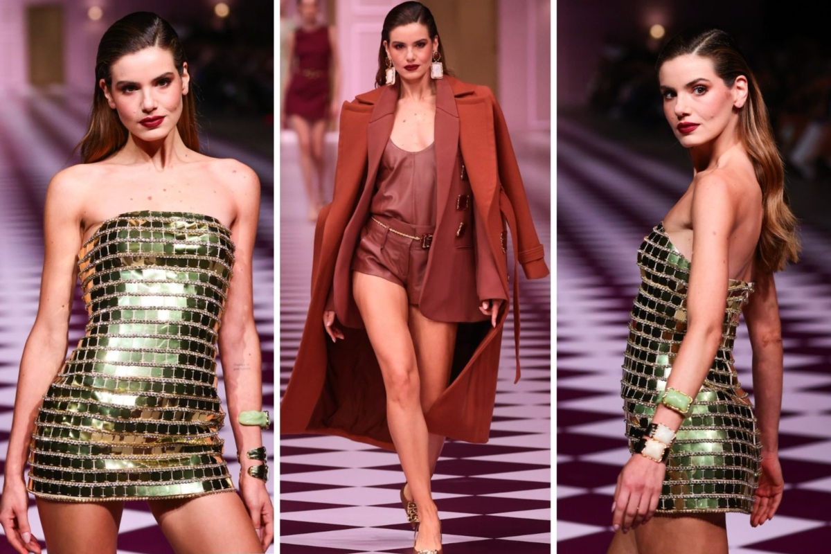 Camila Queiroz no desfile da grife Chart