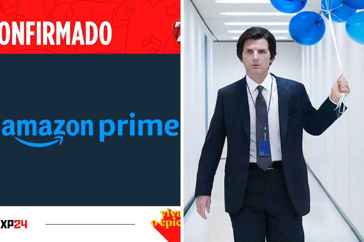 fotomontagem do prime video confirmado na ccxp24 e cena de ruptura, do apple tv+