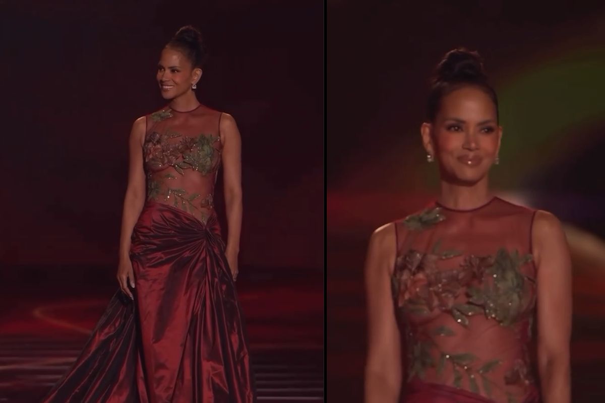 Halle Berry no desfile de Elie Saab