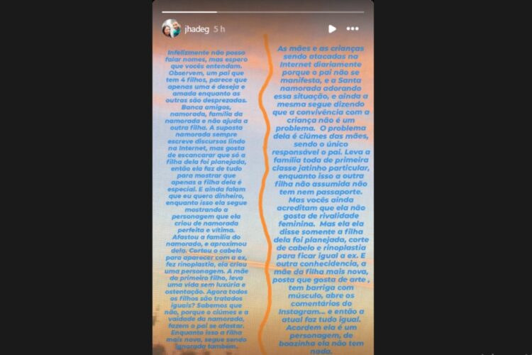 stories de gabriella gáspar detonando neymar e bruna biancardi