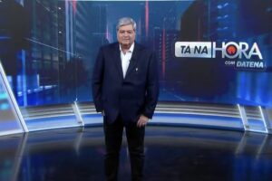 Datena na estreia no SBT