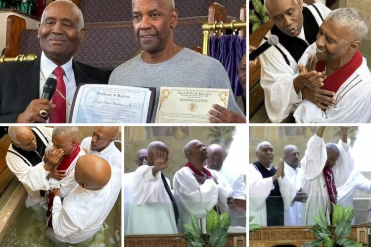 Denzel Washington batizado como pastor