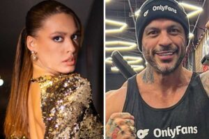 fotomontagem de retratos de beatriz reis e kleber bambam