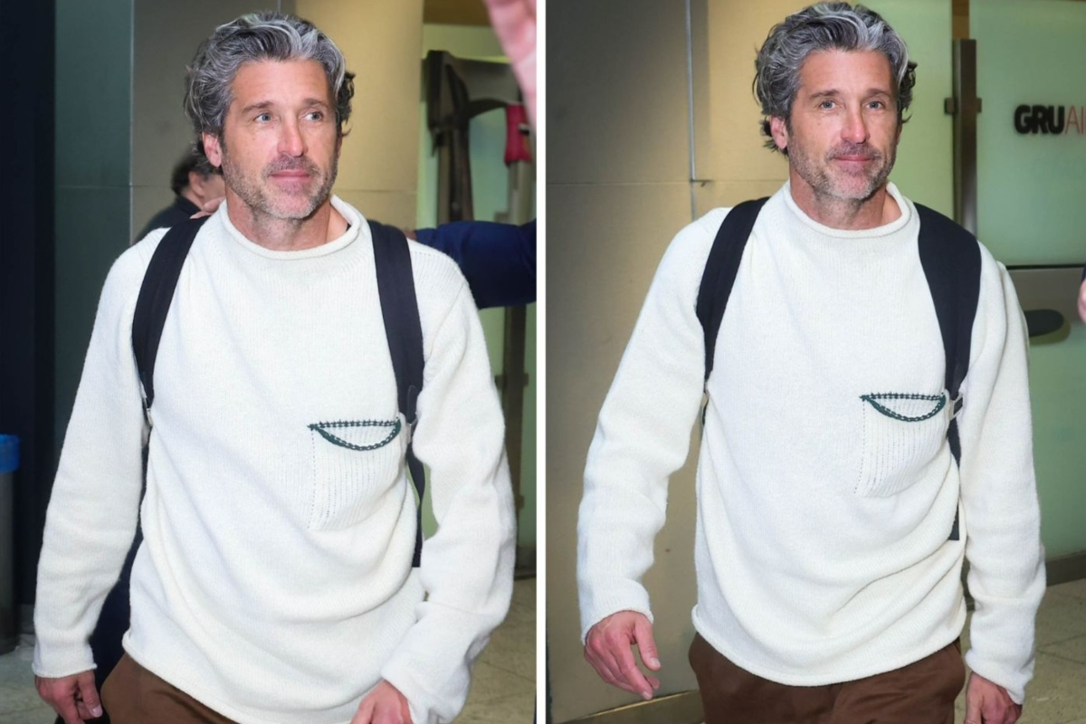 Patrick Dempsey desembarca no aeroporto de Guarulhos