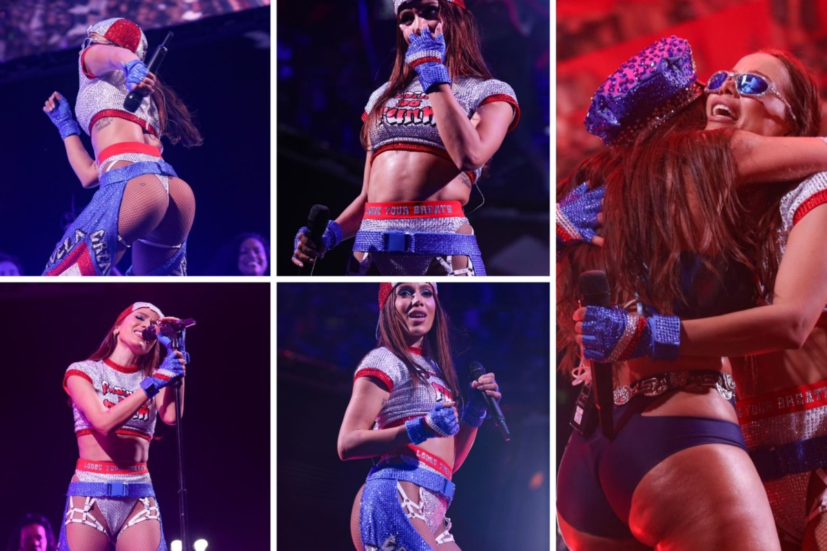 Anitta no palco sozinha e com Viviane Batidão