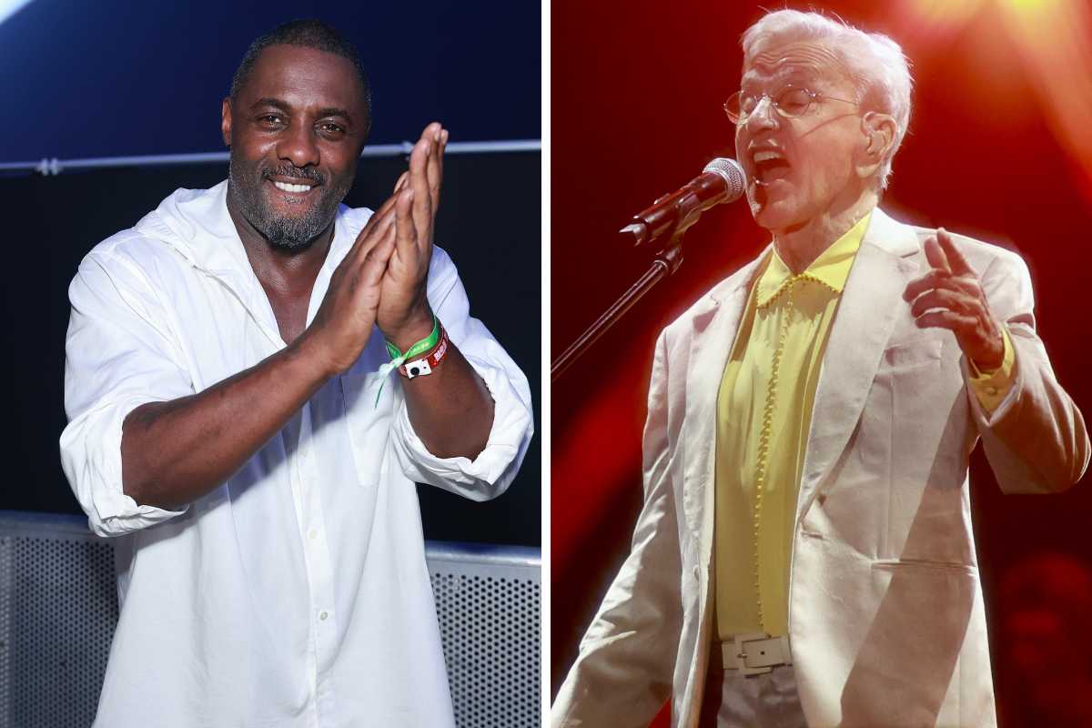 fotomontagem de idris elba e caetano veloso no reveillon de copacabana