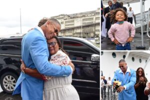 Léo Santana, a filha, Liz, e a mãe, Marinalva