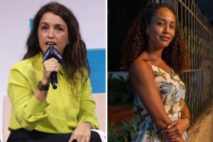 Manuela Dias e Taís Araujo como Raquel