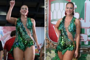 Paolla Oliveira em ensaio na Grande Rio