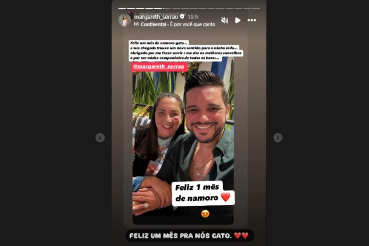 stories de margareth serrão e danilo nascimento