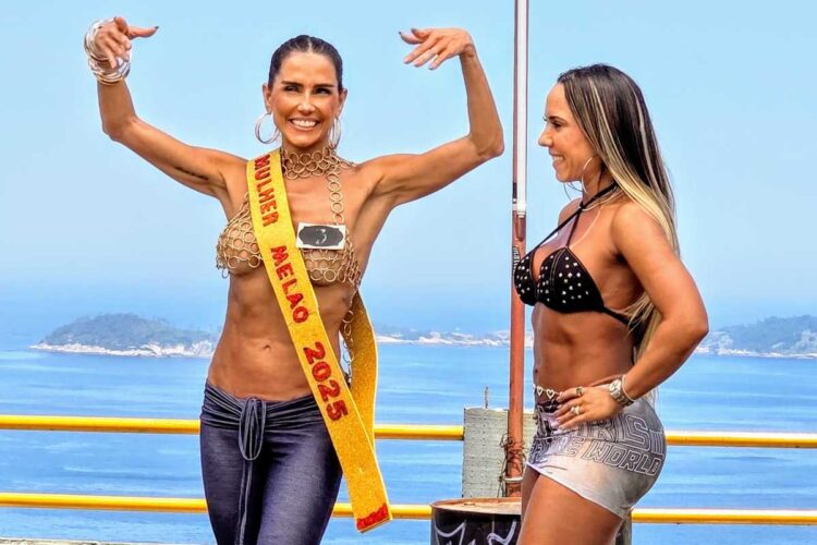 Deborah Secco e Mulher Melão em gravação no Vidigal