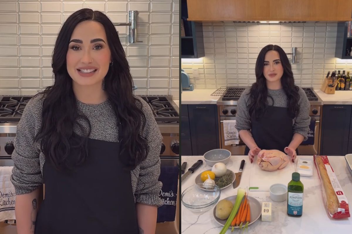 Demi Lovato cozinhando