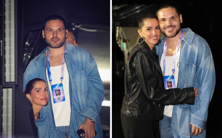 Deborah Secco aparece com Dudu Borges em show